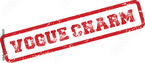 Vogue Charm rubber stamp signifies approval for style and fashionable appeal