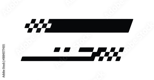 Sport car decal racing stripes checkered flag graphic element vector art design template racing stripes checkered flag graphic element vector