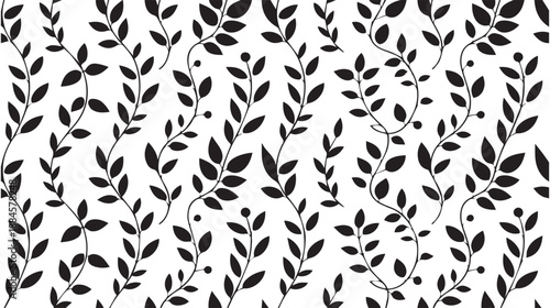 Traditional damask style monochrome floral pattern for luxury packaging design