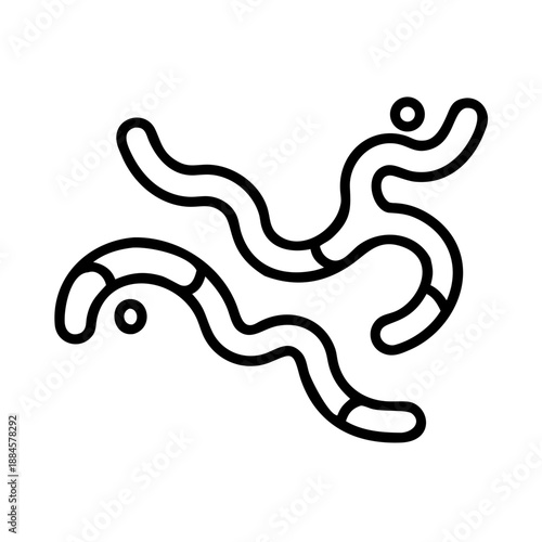 Worm Like Microbes for web and graphic design