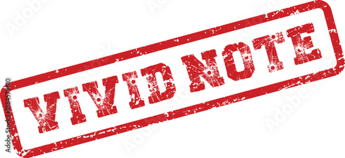 Professional red rubber stamp with VIVID NOTE text for emphasizing key information and memos