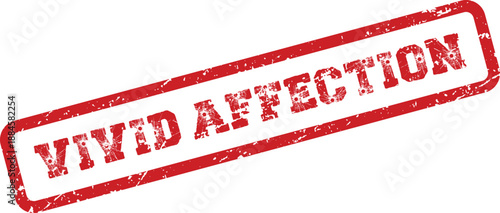 Vivid Affection Grungy Red Stamp Effect on White Clean Surface for Projects