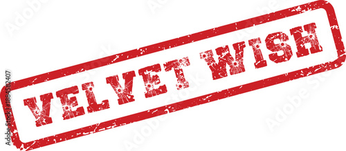 Velvet Wish Grungy Red Stamp Effect on White Clean Surface for Projects