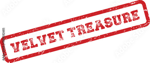 Velvet Treasure Grungy Red Stamp Effect on White Clean Surface for Projects