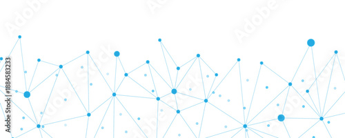 blue network connection with nodes and lines on a pristine white background