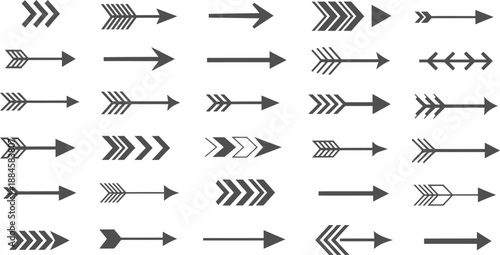Collection of various arrow icons in different styles and designs