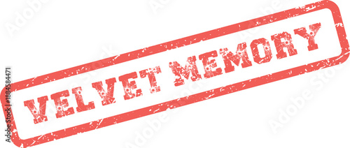 Vibrant Grungy Red Rubber Ink Stamp Featuring the Velvet Memory Text