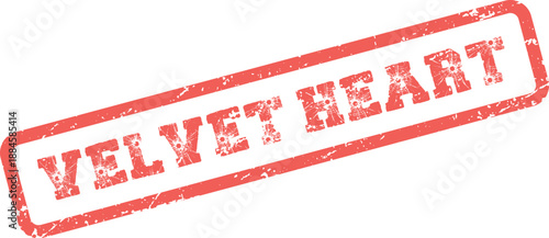 Authentic Red Grunge Velvet Heart Rubber Stamp for Branding and Creative Design Assets