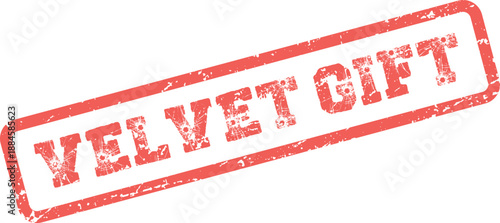 Velvet Gift distressed red stamp mark represents a precious present thoughtful impression