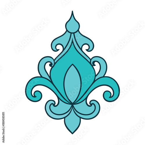 Elegant floral design in shades of blue, blending soft petals and intricate leaves into a harmonious, calming monochromatic pattern that soothes the eye.
