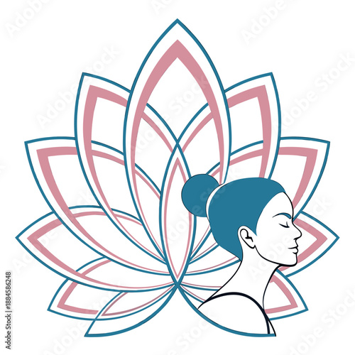 Elegant lotus flower design symbolizing tranquility and rejuvenation perfect for a spa wellness center or holistic brand identity
