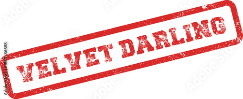 Velvet Darling distressed text appearing in a rectangular grunge rubber stamp mark