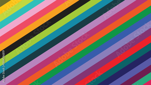 Vibrant and diverse diagonal stripes creating a lively and dynamic abstract pattern