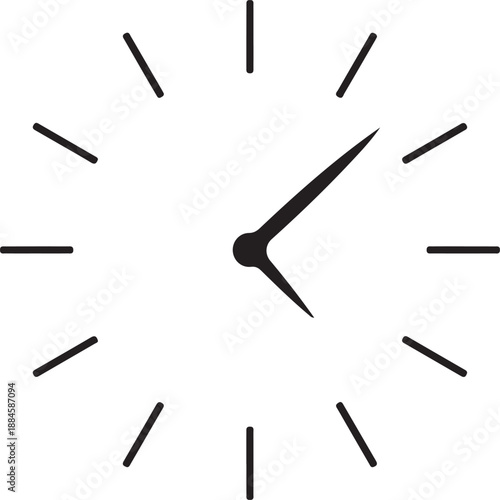 3D vector illustration of a wall clock on a black background featuring a modern dial and hands as a business concept symbol for time management and deadline countdown