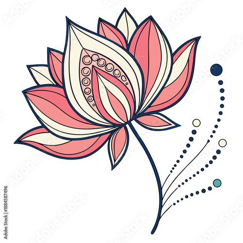 A serene lotus flower icon representing purity spiritual awakening and mindfulness beautifully designed for modern digital applications high quality