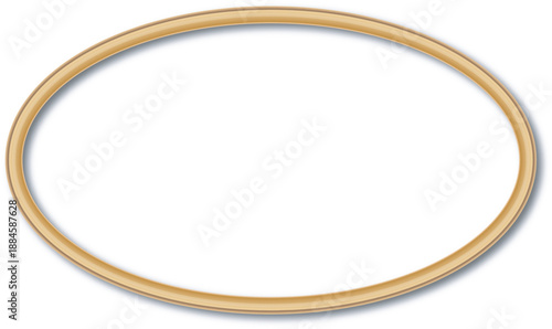 Golden Hula Hoop on White Background, Isolated Fitness Equipment