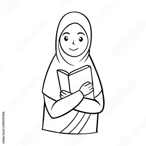 A Muslim woman wearing a graceful veil stands with quiet confidence, her eyes expressive, reflecting faith, identity, and dignity in a calm, elegant setting.
