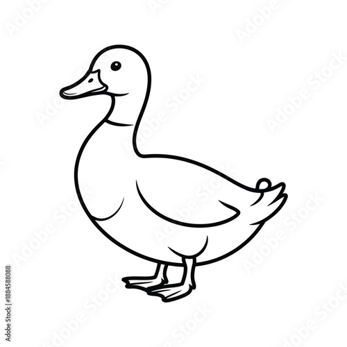 Simple line drawing of a duck in a minimalistic style