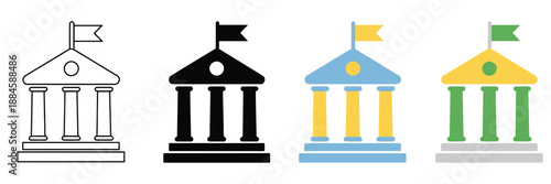 Institute icon for social media, app, and web design, vector illustration featuring modern educational and organizational symbol, suitable for digital interfaces