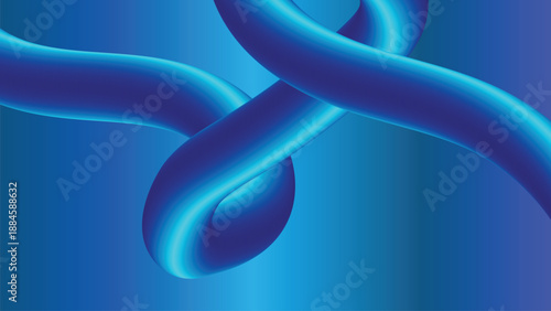Blue Abstract Loop Structure with Glowing Effect on Gradient Background