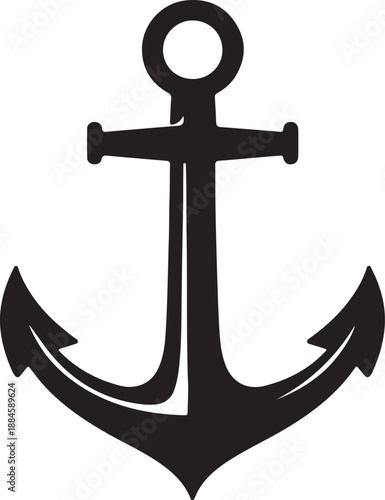 PrintVintage style anchor vector illustration, marine logo element for ship, navy, and ocean-themed graphic design.