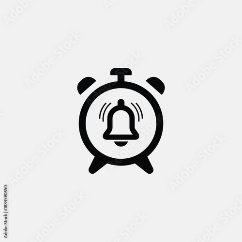 Alarm clock icon ringing bell time reminder wake up call schedule deadline.