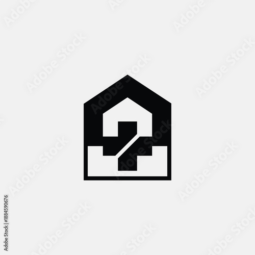 Black and White Medical Home Icon Representing Healthcare Services.