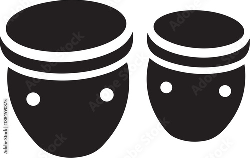 Bilde på lerret Bongo Drums Musical Instrument Vector Icon