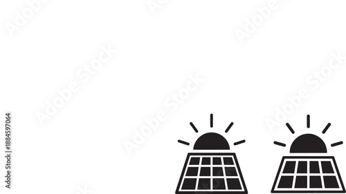 Solar panel Silhouette with sun energy eco power