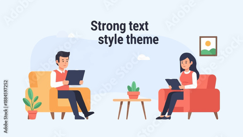 Two people in cozy chairs, each holding a tablet