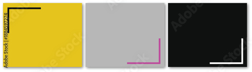 Minimalist Color Blocks with Geometric Corners in Yellow, Gray, and Black