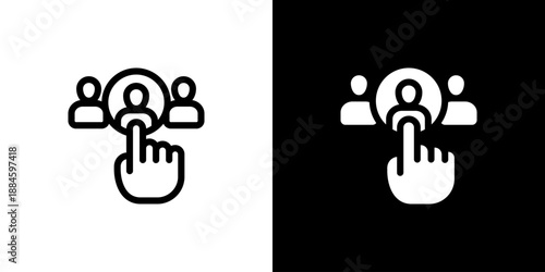 Choosing concept with flat Black White Background Vector illustration.