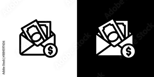 Salary concept with flat Black White Background Vector illustration.