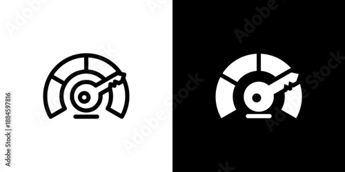 Key Performance Indicator concept with flat Black White Background Vector illustration.