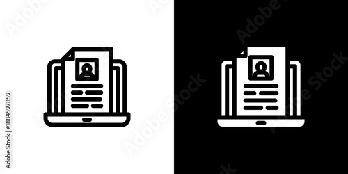 Application concept with flat Black White Background Vector illustration.