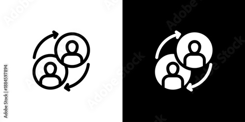 Turnover concept with flat Black White Background Vector illustration.