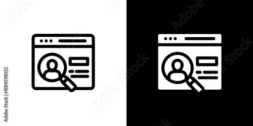 Online Recruitment concept with flat Black White Background Vector illustration.
