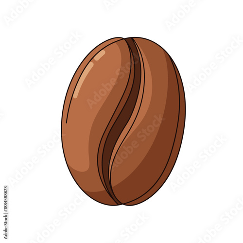 Single Roasted Coffee Bean Illustration
