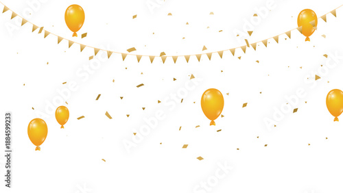 .Colorful balloons and festive confetti falling celebrating a joyous occasionvector illustration of an abstract background.