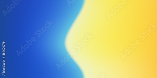 Modern blurred gradient mesh background in blue and yellow colors of national flag of Ukraine. Poster or banner template. Easy editable soft colored art