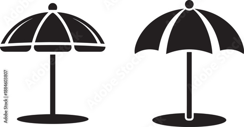 Beach umbrella silhouette for summer sun protection