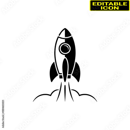 Launching rocket Vector, illustration