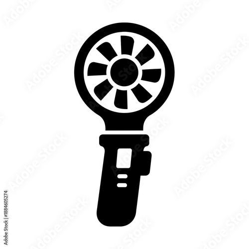 Handheld Electric Fan Icon – Portable Cooling Blower Symbol for Summer, Travel & Comfort Design