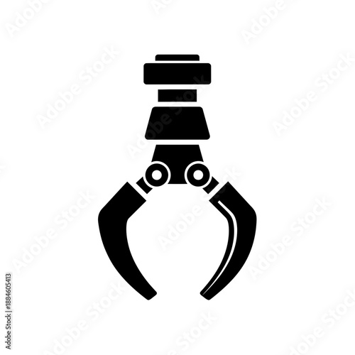 Robotic Gripper Icon – Industrial Robot Claw Arm Symbol for Automation & Manufacturing Design