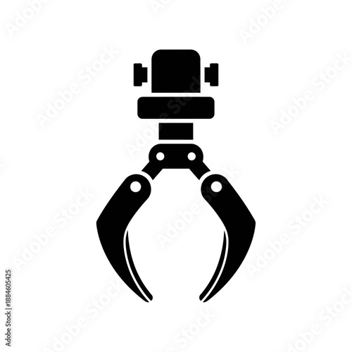 Robotic Gripper Icon – Industrial Robot Claw Arm Symbol for Automation & Manufacturing Design