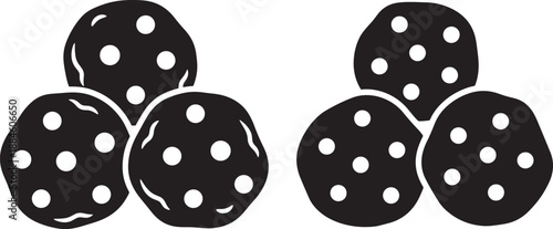 Chocolate chip cookies silhouette in white style