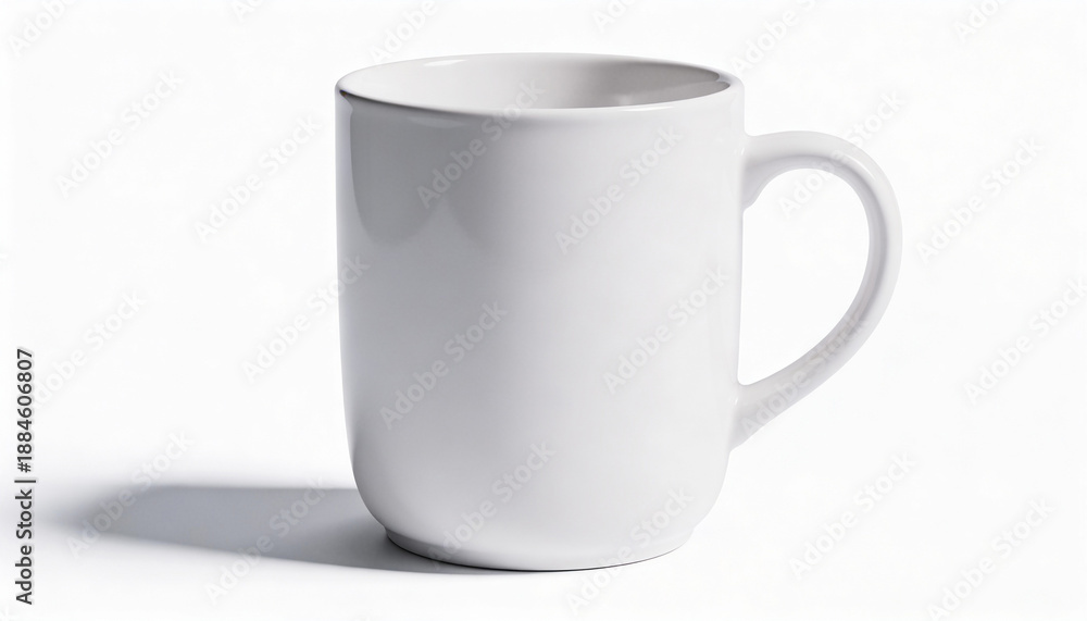 Obraz premium Realistic White Ceramic Mug Isolated on White Background Mockup