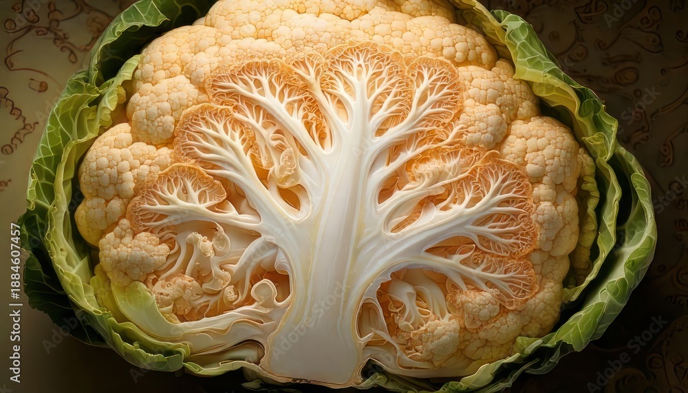 Obraz premium Fractal cauliflower - A stunning display of natures mathematical beauty.