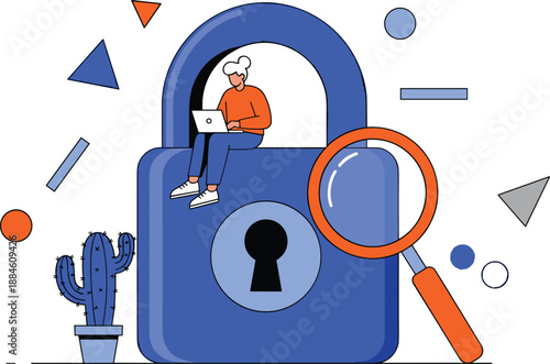 Hand holding a smartphone scanning a QR code with a red cross error symbol, representing failed verification, invalid link, or security.