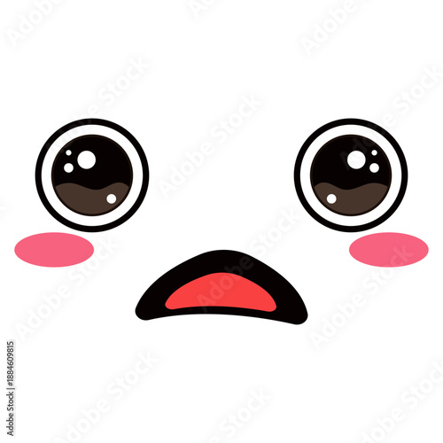 Cute Kawaii Surprised Face